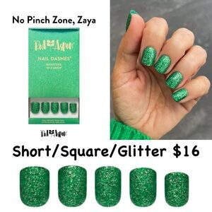Red Aspen Green Glitter Press-On Nails